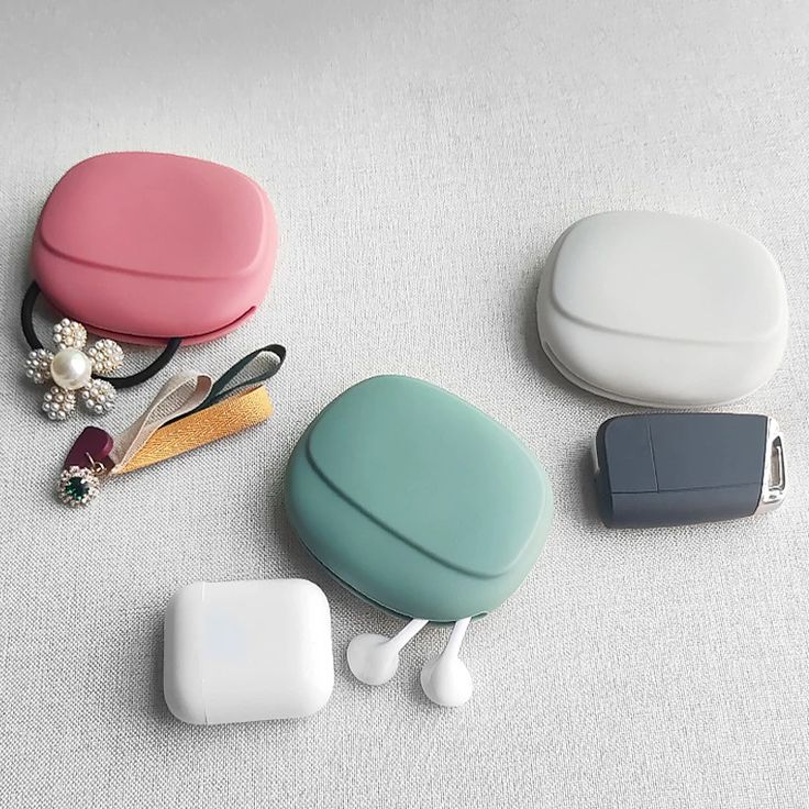 Silicone Headphone Organizer-Data Cable Storage Case-Mini Key Box-Portable Wired Headphone Organizer