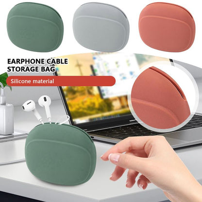 Silicone Headphone Organizer-Data Cable Storage Case-Mini Key Box-Portable Wired Headphone Organizer